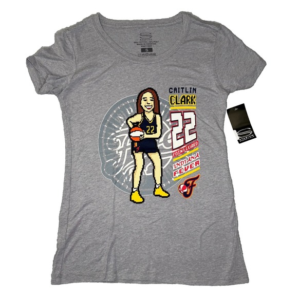 Stadium Essentials Tops - Stadium‎ Essentials Caitlin Clark Indiana Fever 8-Bit Graphic T-Shirt Gray Small